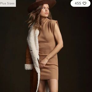 Anthropologie mock neck mini dress in color cedar